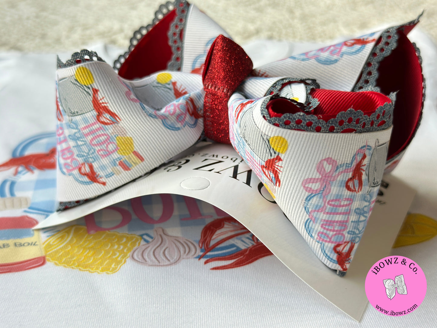 Belle of the Boil ~ Crawfish Fun Trending HairBow and Tee ~ Order the Combo, bow or Tee only