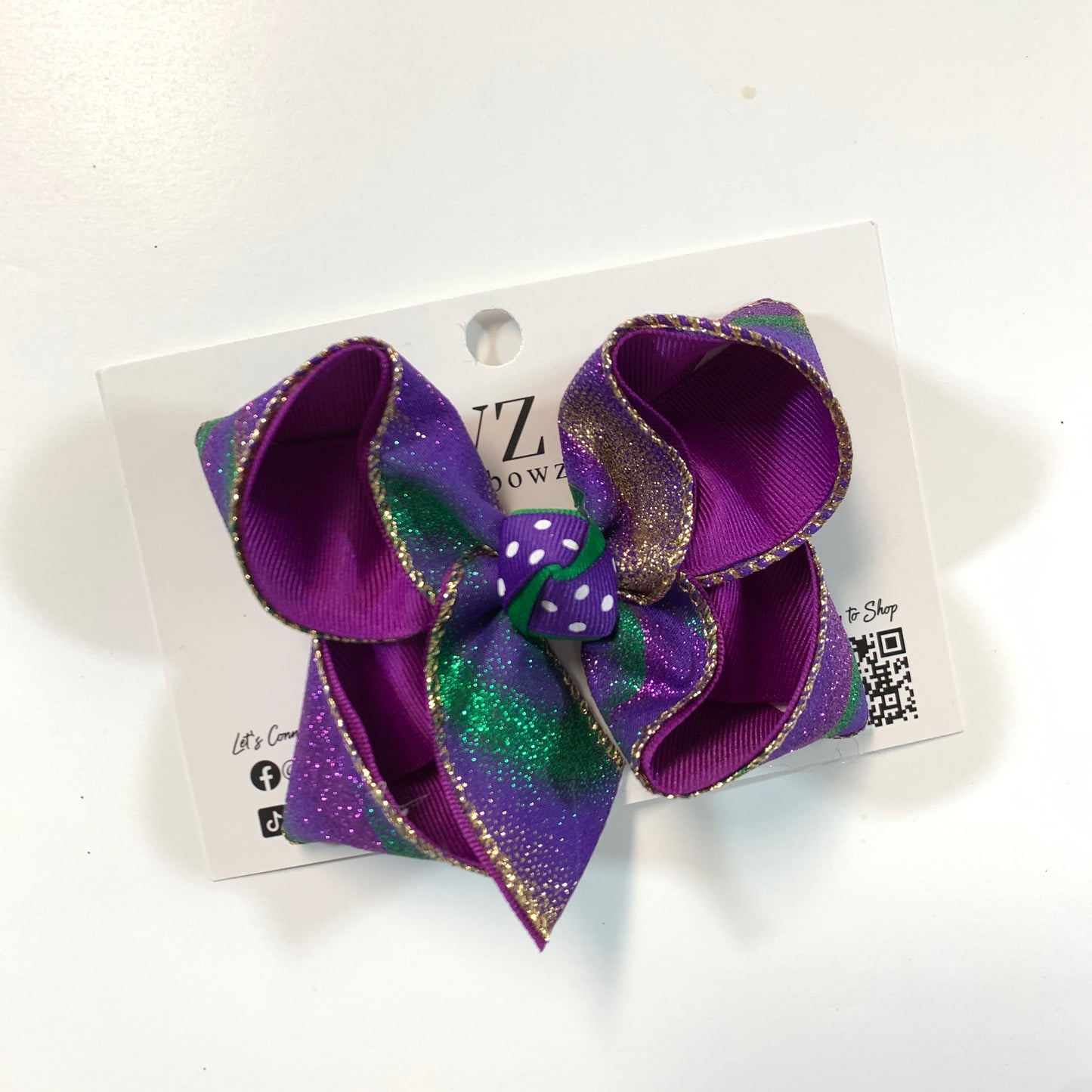 TODDLER 3" MARDI GRAS Hairbows - Choose your bow