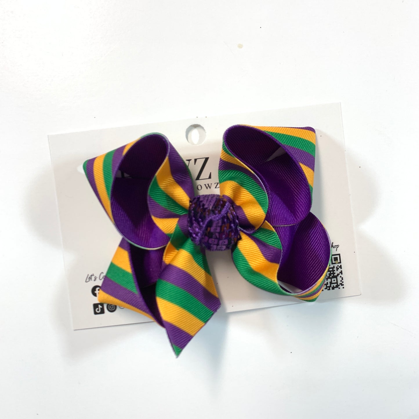 TODDLER 3" MARDI GRAS Hairbows - Choose your bow