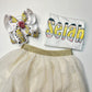 School Pencil Custom Personalized Name Tee and Matching Hair bow Combo ~ Super cute for school time~  Exclusive iBOWZ design