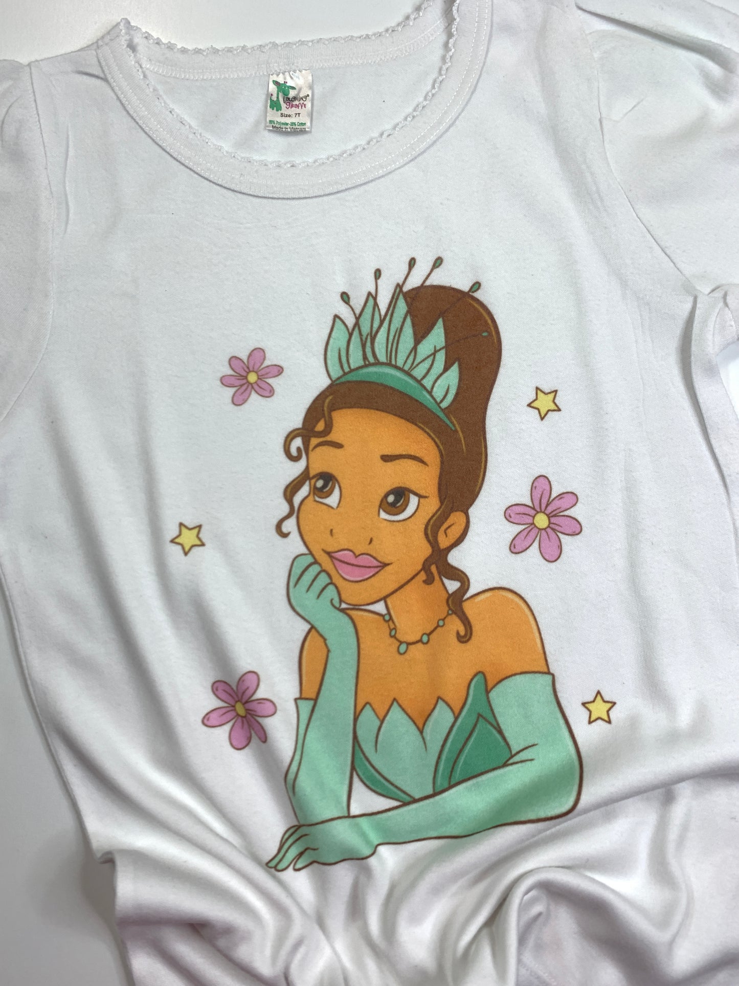 Princess Tiana OOAK HairBow and Matching Tee Combo ~ Choose Combo, Bow or Tee ~ Perfect for your Princess loving Little Girls