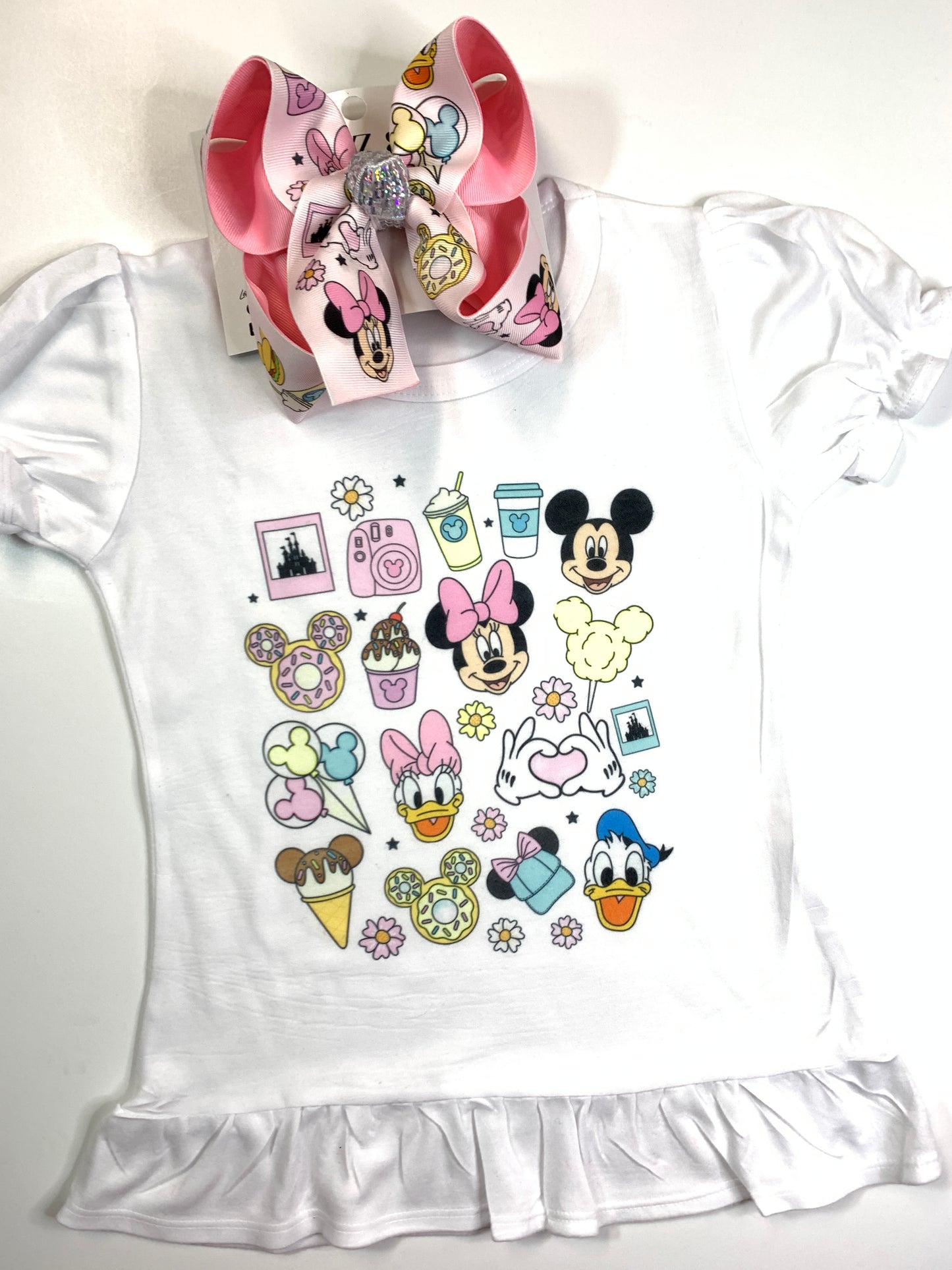 Magic Parks Favorite Things  OOAK HairBow and Matching Tee Combo ~ Choose Combo, Bow or Tee ~ Perfect for your Princess loving Little Girls