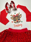 Personalized Crochet Girly Reindeer Christmas Design HairBow & T-shirt ~  Limited Time Only