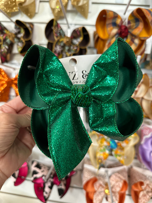 Emerald Glitter  Hairbows