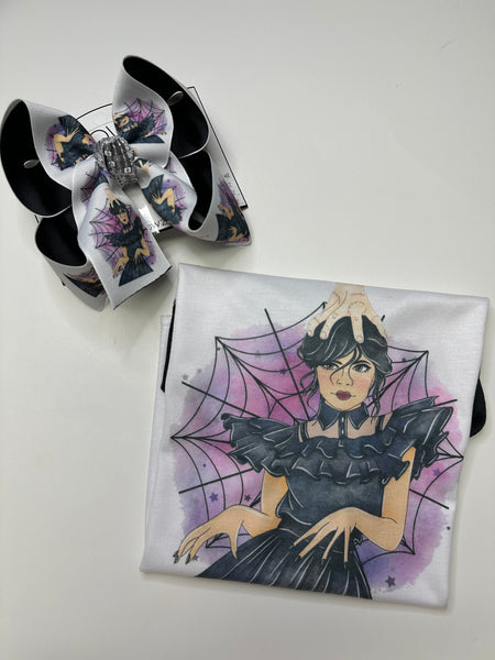 {Bow Only}  Wednesday Addams Inspired Hair bow ~ Perfect for Wednesday lovers and Halloween ~ OOAK Hairbow by iBOWZ Fun & Funky hair bows