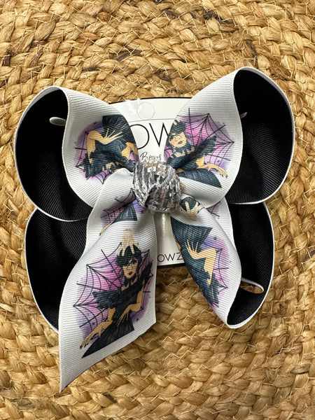 {Bow Only}  Wednesday Addams Inspired Hair bow ~ Perfect for Wednesday lovers and Halloween ~ OOAK Hairbow by iBOWZ Fun & Funky hair bows