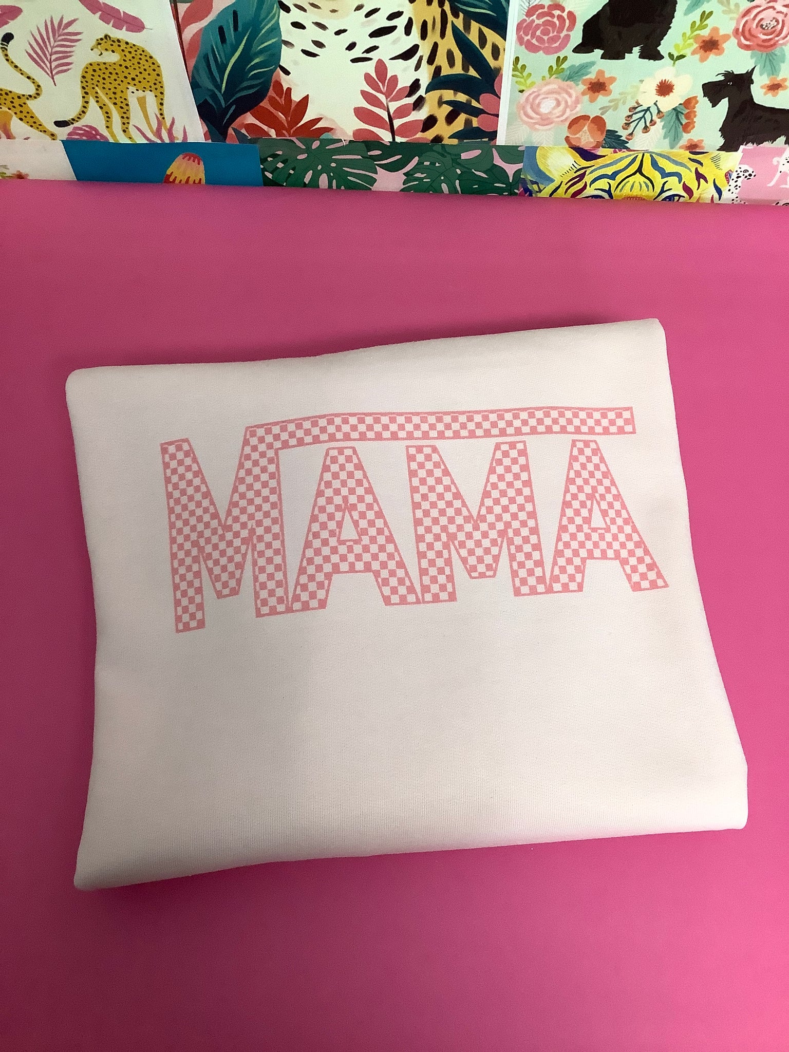 Mama Retro Checked Vintage Graphic Shirts - Choose T-shirt or Sweatshirt ~ Ships in 3-5 days ~ Custom Made~ please read descriptions before ordering