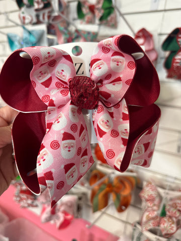 Christmas SANTA Hairbow - Double layer Fun Bow - Hairbows