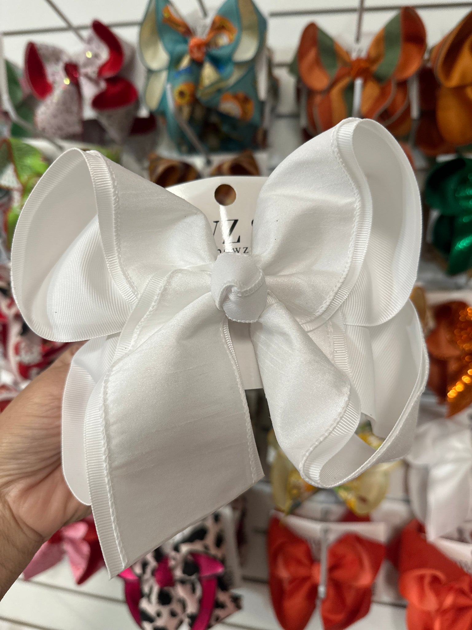 Satin White Bow Perfect for all Occasions  - Double layer Fun Bow - Hairbows