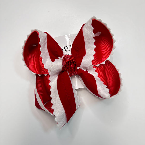 New Christmas Felt Scalloped Fun Bows  ~  Choose Red or Pink or Both ~ Preorder for a Limited Time Only