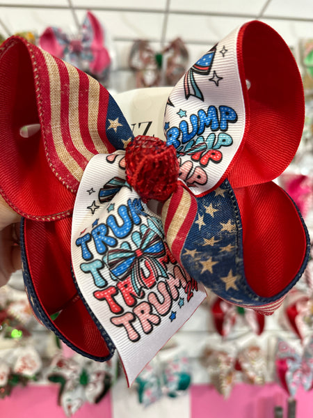 American Flag ~ Red White and Blue Patriotic Fun Bow / Hairbow