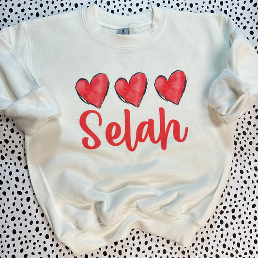 Valentines Day Heart Personalized Name Shirt and Matching  HairBow  ~ Exclusive iBOWZ design