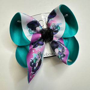 {BOW ONLY} Ursula Inspired Hair bow ~ Movie Inspired Custom OOAK Exclusive Design by iBOWZ ~ Team Villain