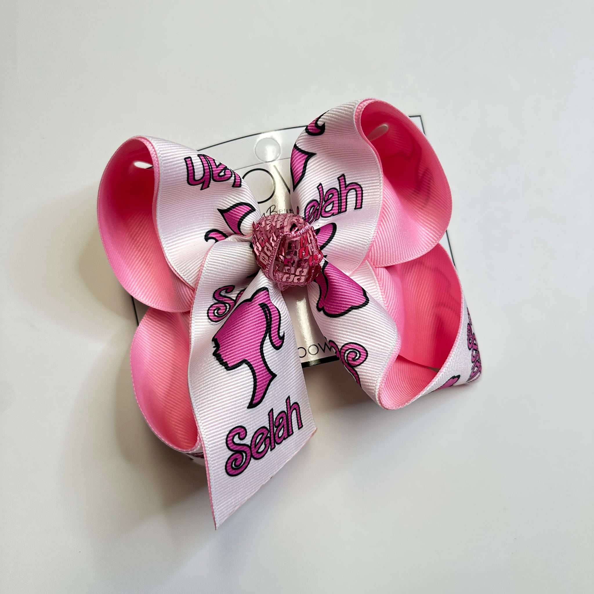 {BOW ONLY} Barbie  Personalized Name Bow ~ Exclusive iBOWZ design~ Perfect for barbie loving girl