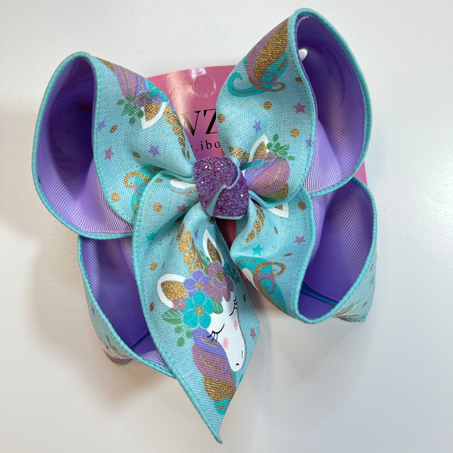 Fun Unicorn hair bow ~ Super Fun Unicorn Print double layer hairbow