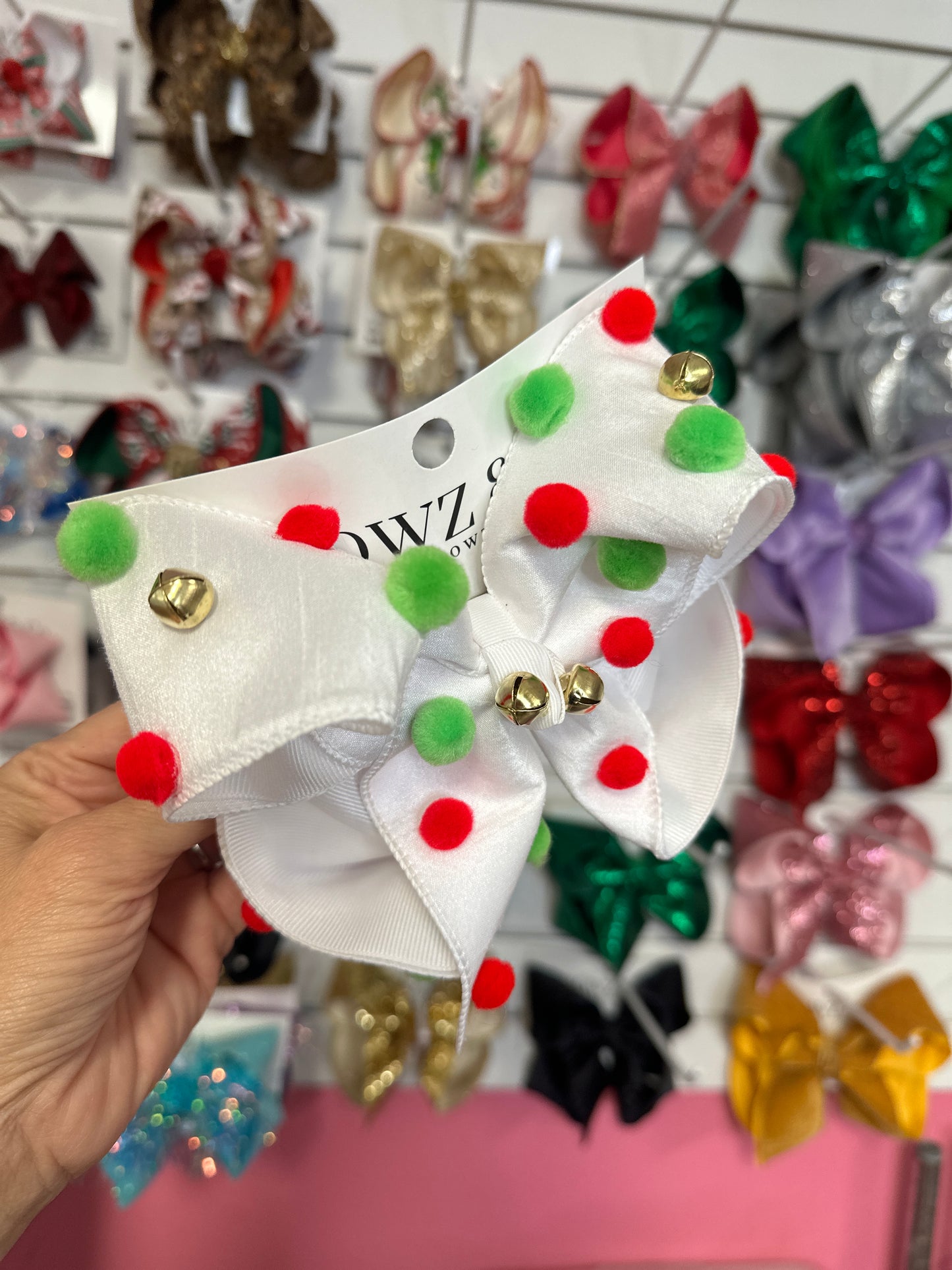 Jingle Bells Pompom Christmas Fun hair bows