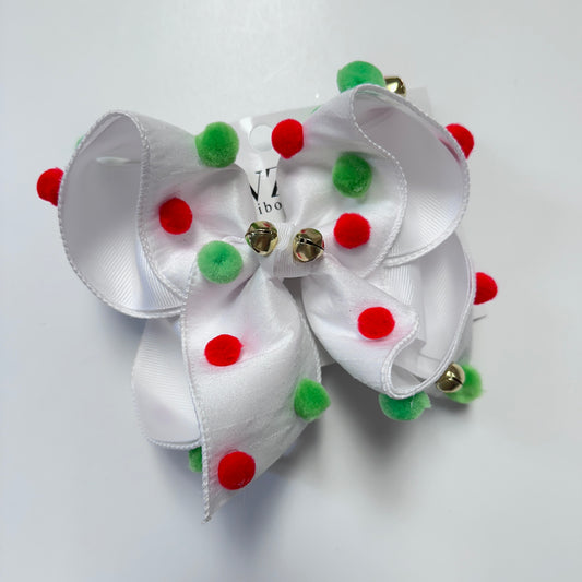 Jingle Bells Pompom Christmas Fun hair bows