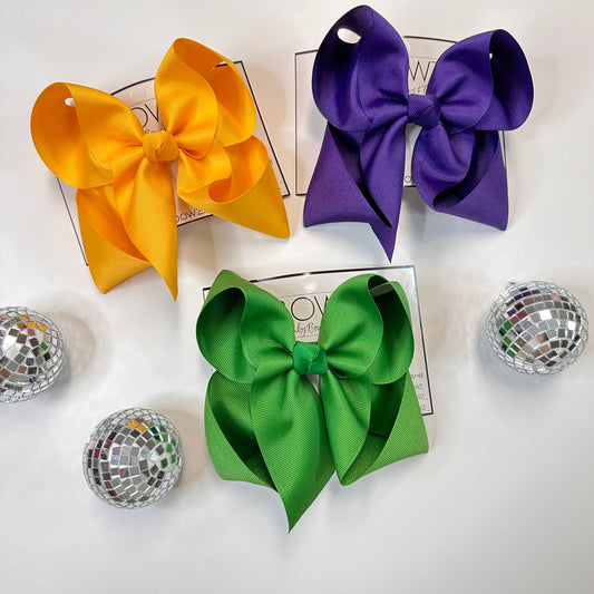 Mardi Gras Must have Solid Color hairbows by iBOWZ | Bundle or Choose individual bows | Every Girl needs a BOW  in there Life