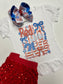 Red, White & 250  Birthday Celebration HairBow and t-shirt ✨ “Red, White & BOWS for America’s 250th 🇺🇸