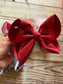 Red Metallic Double Layer Boutique Hairbow ~  Perfect for School or Sports Team ~ Ribbon Bow