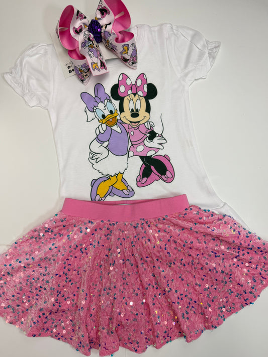 Best Friends Adventure Character Boutique Tee & Hairbow Outfit ~ Perfect for Park Days,Vacations, Birthdays & Every adventures (Copy)