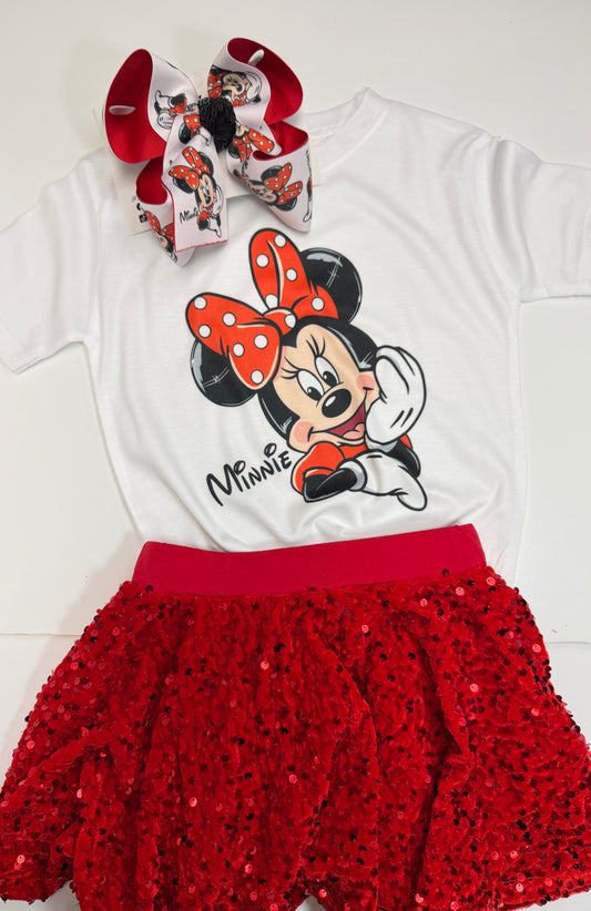 Mouse Adventure Character Boutique Tee & Hairbow Outfit ~ Perfect for Park Days,Vacations, Birthdays & Every adventures