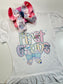 Floral Pink & Blue Grand Millennial Coquette School Grade Fun bow & Matching Tee  ~Choose Combo, bow only or tee only ~  Choose your Grades~   Exclusively at iBOWZ ~Perfect for Back to School & First day of School pics~  Limited Time Only