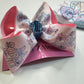 Floral Pink & Blue Grand Millennial Coquette School Grade Fun bow & Matching Tee  ~Choose Combo, bow only or tee only ~  Choose your Grades~   Exclusively at iBOWZ ~Perfect for Back to School & First day of School pics~  Limited Time Only