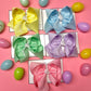 Spring Monogram Initial Hair bow ~ Choose your bow color  ~ Pastel Solid grosgrain hair bows