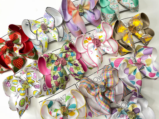 Easter Spring fun hair bows for girls, baby girls, toddler girls hair, easter bunny bow, easter pictures outfit