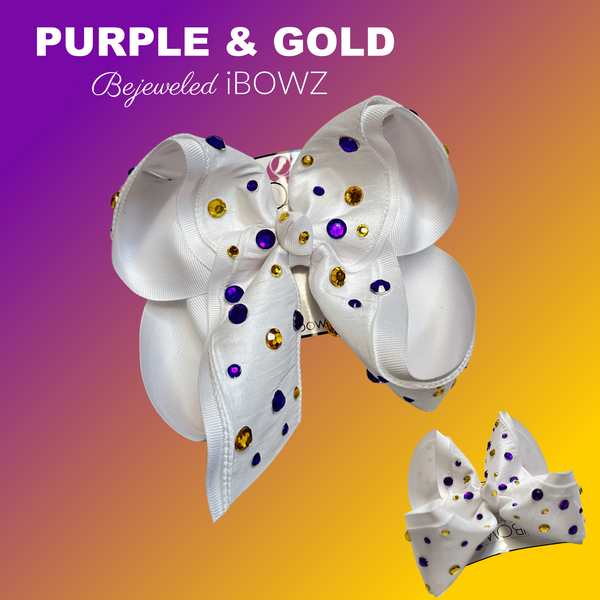 New LSU BeJeweled Purple & Gold  Fun Hairbow ~ Limited Quantity & Limited time Only