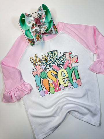 He is Risen Hairbow & Tee  ~ Easter He is Risen Design ~  Holiday outfit or Bow