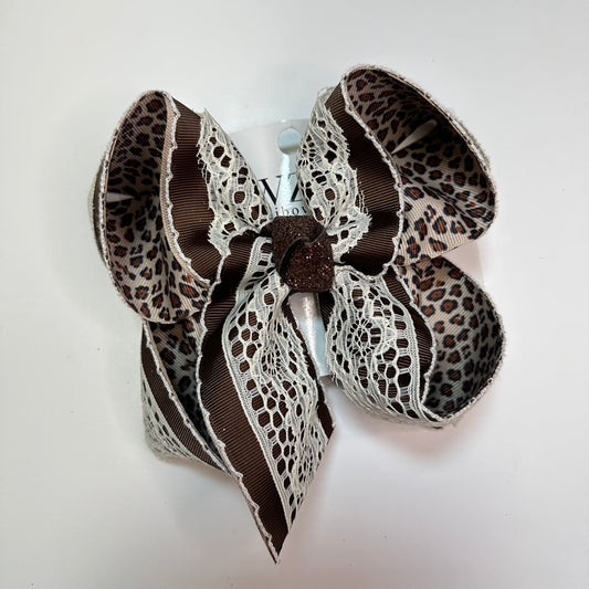 Cocoa Leopard Fall Fun Bow ~ Preorder Now Limited Time Only