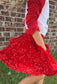 New Red Sparkly Sequin Twirl Skirt Designed for your Twirl Girls who Love to Sparkle