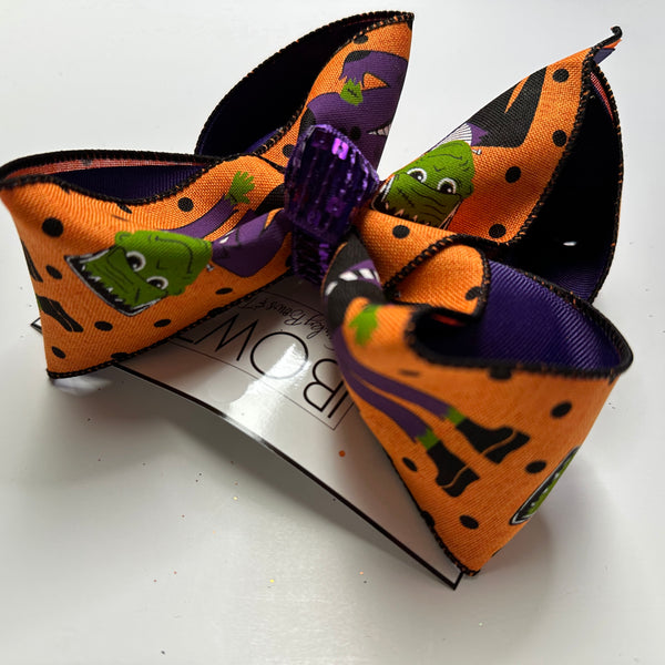Frankenstien  Fun Halloween Bow ~Spooky Season ~ Limited Time & Limited Quantiles Halloween Fun HairBow