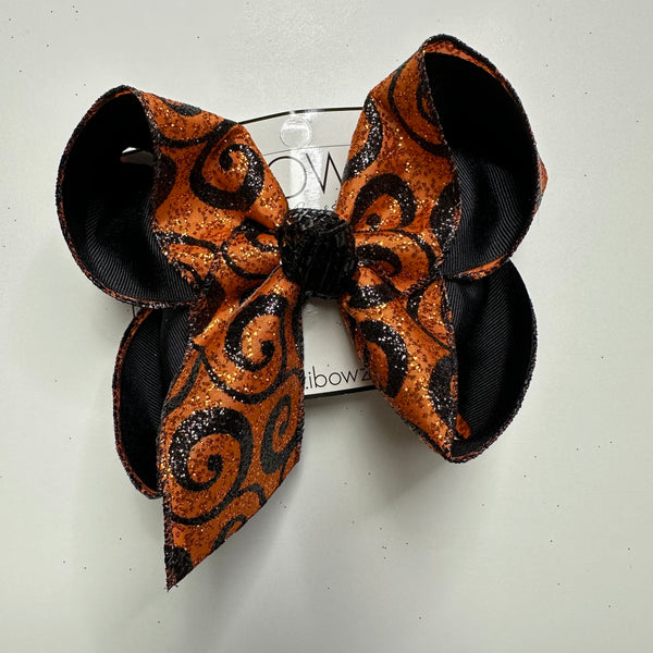Sparkly Glitter Swirl Fun Halloween Bow ~Spooky Season ~ Limited Time & Limited Quantiles Halloween Fun HairBow