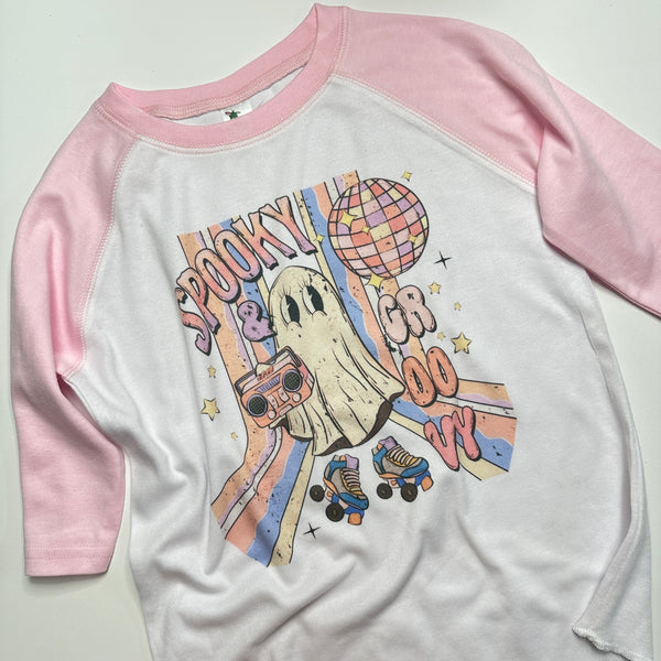 Spooky & Groovy Tee and Matching Hair bow Combo ~ Matching Hairbow and T-shirt ~ Halloween Spooky Season  ~ Exclusive iBOWZ design