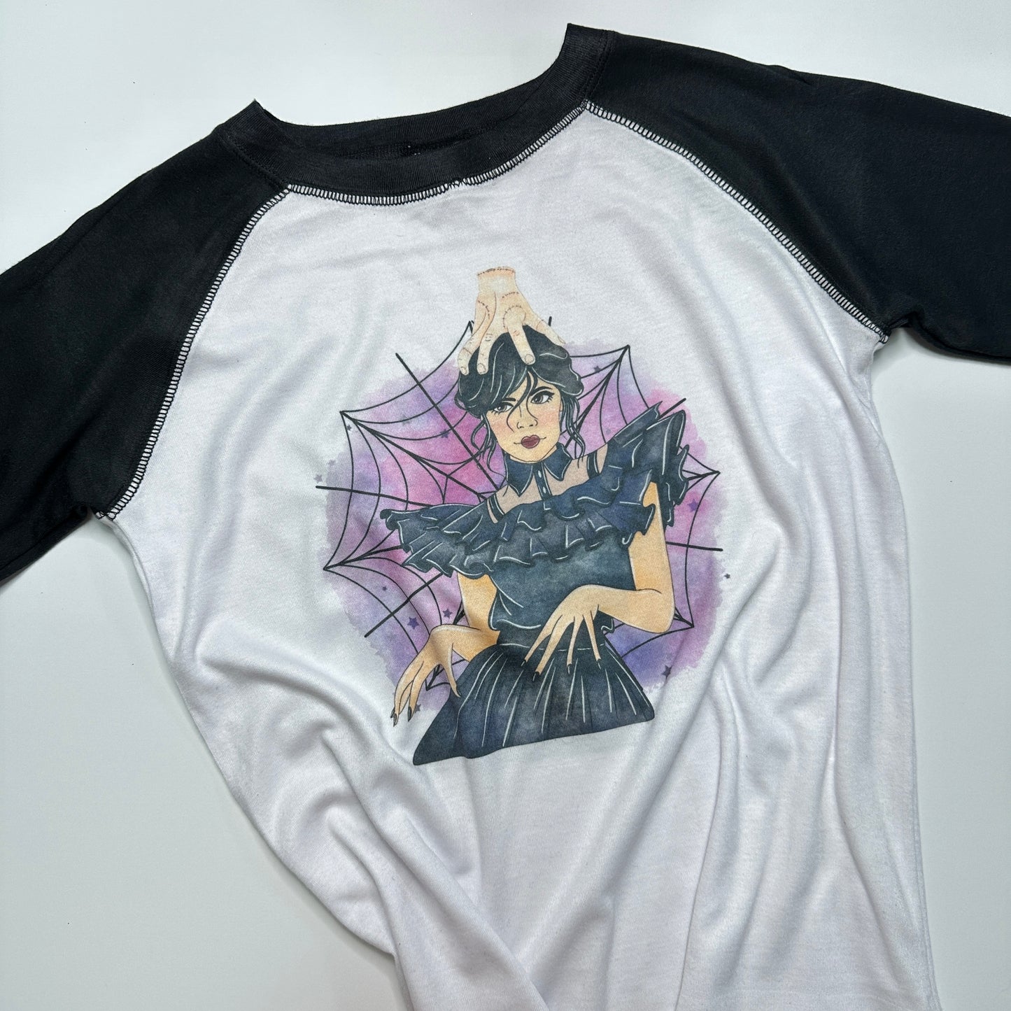 Wednesday Inspired Tee and Matching Hair bow Combo