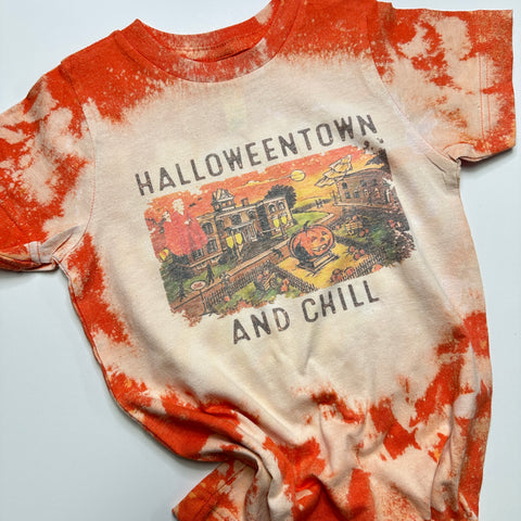 Halloween Town  Bleached Tee Adult & Kids  {  T-shirt Only } ~ Halloween Spooky Season ~ Exclusive iBOWZ design