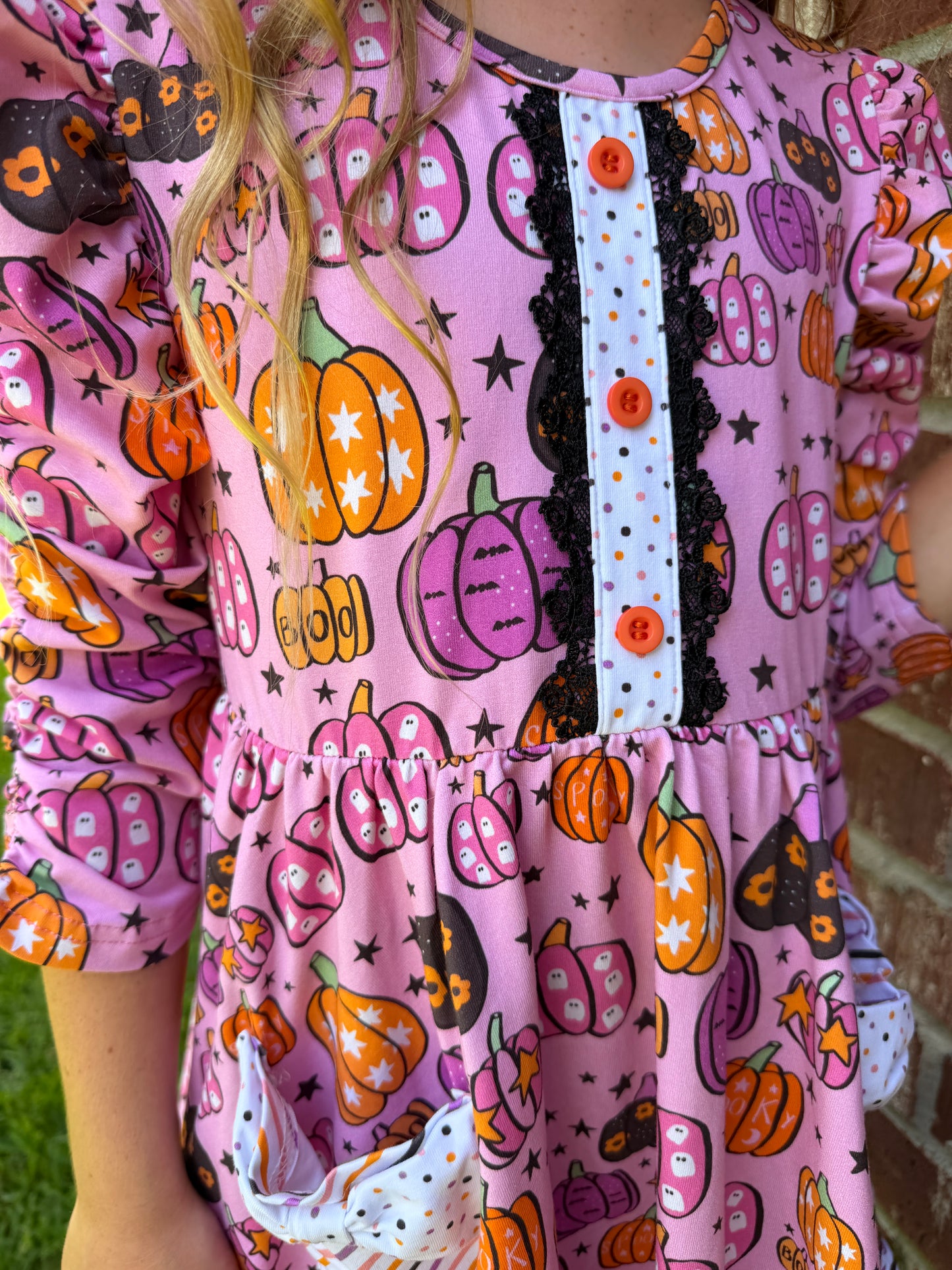 Magnolia Rose Pumpkin Ruffle Leggings  ~ Girls Fall Halloween Ruffle Leggings with Lots of Ruffles and  Lace and all the Extras