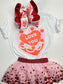 Valentines Day Love You Vintage Heart Cake HairBow and Matching Tee Combo ~ Choose Combo, Bow or Tee ~ Perfect for your Little Girls Valentines  Activities