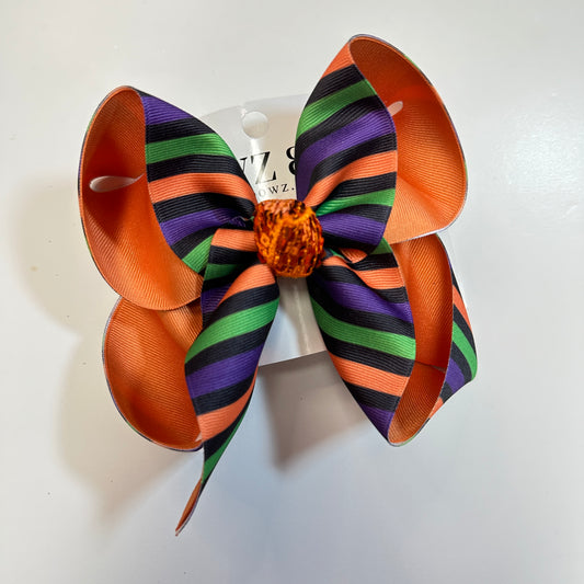 Halloween Stripe Fun Bow ~ Preorder Now Limited Time Only