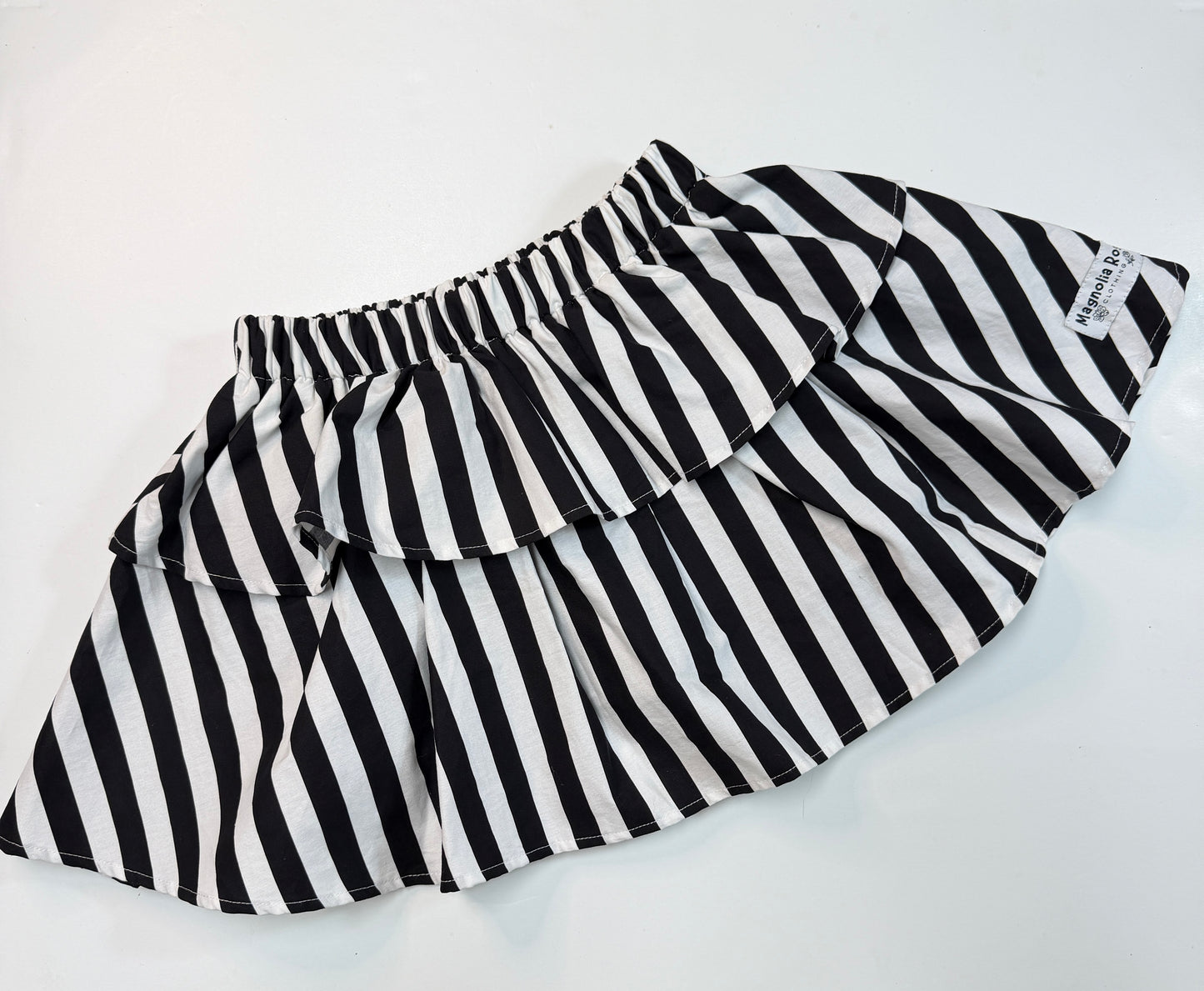Preorder - New Magnolia Rose Boutique Black and white Stripe 2 Layer Skirt ~Designed for your Twirl Girls who Love to be Unique