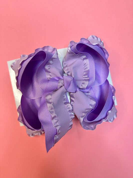 Dark Orchid Double Ruffle Ribbon Bow ~ Choose your Bow size