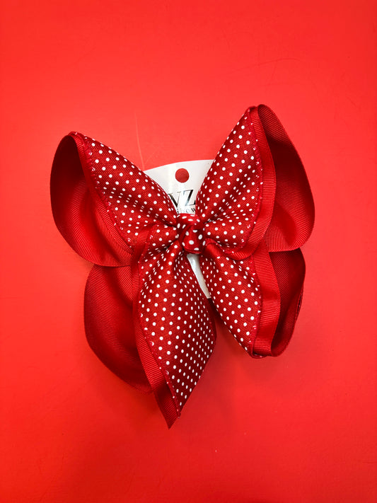 Swiss Polka Dot Red Fun Bow ~ Choose your Bow size ~ Perfect for Spring & EveryDay