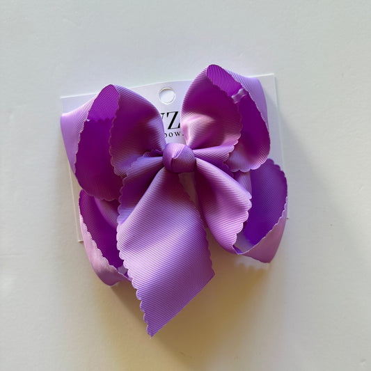 Scalloped Edge Ribbon Bow  Bundle  | Orange, Black and Dark Orchid hairbows