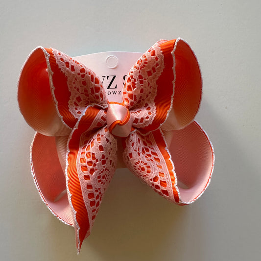 Fall Pink Lace MoonStitch Triple Layer  Boutique Ribbon Hairbow  ~Very Limited ~ Preorder Now Limited Time Only (Copy)