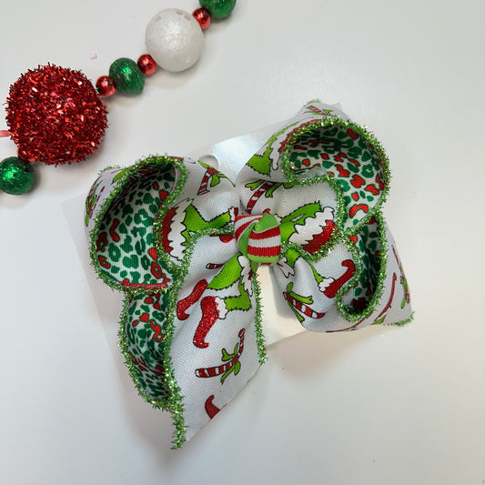 Green Man Christmas  Fun Bow ~ Hairbow