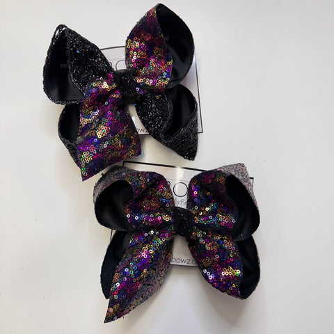 Black Multi Color Sequin Fun Bows   ~ Preorder for a Limited Time Only