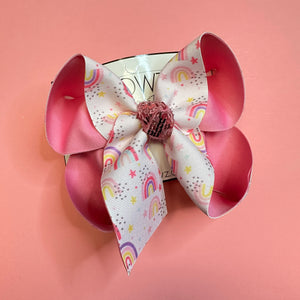 Rainbow + Stars Fun hair bow ~ Just a Fun bow for your girls! ~ Preorder for a  Limited Time Only
